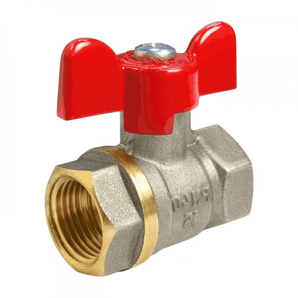 Кран шар. лат. VALFEX  ВР/ВР, НИКЕЛИР-Й, бабочка,  3/4" (80/20) 