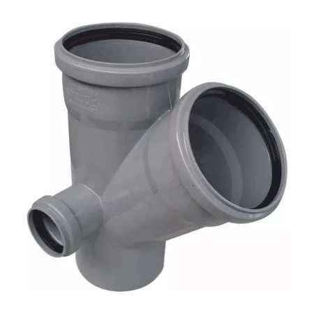 Крестовина PP-H 2-пл сер б/н Дн110х110х50х45гр лев в/к