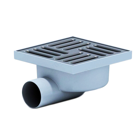 Трап d50, 100х100 гориз. решетка нерж. сталь